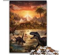 Rompecabezas de 1000 Piezas del Mundo de los Dinosaurios Hecho de cartón, un desafiante Rompecabezas para Adolescentes, decoración del hogar o como Regalo 1000 Piezas(26x38cm)