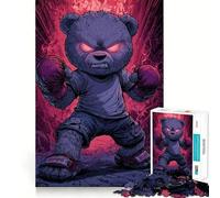 Rompecabezas de 1000 Piezas del Oso Boxeador Enojado para Adolescentes Diversión para estimular la Mente Manualidad de Corte de Alta precisión Actividad Relajante para desconectar (50x75cm)