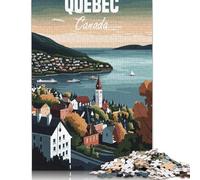 Rompecabezas de 1000 piezas del paisaje de la ciudad de Quebec para adultos y adolescentes. Rompecabezas para adultos, juegos educativos para el hogar, juguetes de bricolaje, 1000 piezas (75 x 50 cm).