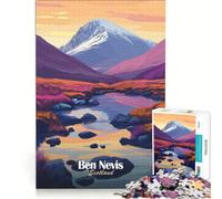 Rompecabezas de 1000 Piezas del Paisaje de la montaña Ben Nevis, Juego de ingenio, decoración para el hogar, con Piezas de Formas aleatorias Que encajan Perfectamente 38x52cm