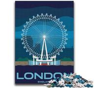 Rompecabezas de 1000 Piezas del Paisaje Urbano de Londres Ejercita el Cerebro Juguetes adictivos para Cultivar la Paciencia Ideal para Parejas (tamaño 38x52cm)