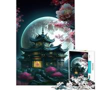 Rompecabezas de 1000 Piezas del Palacio Chino y la Luna Difícil y desafiante Juego Educativo de análisis y lógica Apto para Mayores de 14 años 50x75cm
