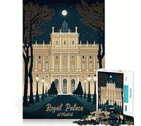 Rompecabezas de 1000 Piezas del Palacio Real de Madrid Juego de construcción Limpio Juego Inteligente Regalo para Relajarse y Disfrutar Decoración navideña Regalo (38x52cm)