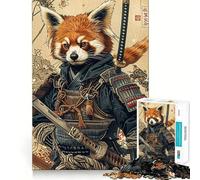 Rompecabezas de 1000 Piezas del Panda Rojo Samurai para Adolescentes Refuerza la Memoria Divertido y Tranquilo Borde de Calidad Regalo Ideal (38x52cm)