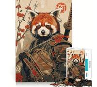 Rompecabezas de 1000 Piezas del Panda Rojo Samurai para Adultos y Adolescentes Juguete Intelectual para el hogar Disfrute de un Corte de Calidad Regalo clásico (38x26cm)