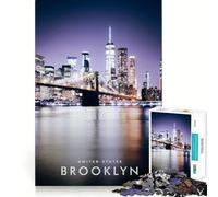 Rompecabezas de 1000 Piezas del Parque del Puente de Brooklyn con Bordes Lisos Juego Creativo Juguete Ideal para Pasar un rato Agradable Regalo Divertido de cumpleaños (38x52cm)