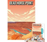 Rompecabezas de 1000 Piezas del Parque Estatal Dead Horse Point Póster de Viaje Vintage Juguetes adictivos para Cultivar la Paciencia Juego práctico para Toda la Familia Regalos Divertidos 38x52cm