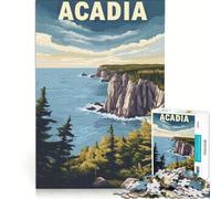 Rompecabezas de 1000 Piezas del Parque Nacional Acadia, Juego Interactivo para Entrenar la Mente y Las Manos, con Piezas de Formas aleatorias Que encajan Perfectamente 38x26cm