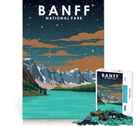 Rompecabezas de 1000 Piezas del Parque Nacional Banff Arte de Corte preciso Juego Creativo para ejercitar la Mente Juego fácil Exhibición de Arte navideña (38x52cm)