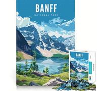 Rompecabezas de 1000 Piezas del Parque Nacional Banff Decoración Limpia y Saludable,Actividad Mental Inteligente,Tiempo de Juego Acogedor,Regalo Divertido de Navidad (38x26cm)
