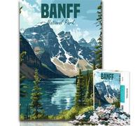 Rompecabezas de 1000 Piezas del Parque Nacional Banff para Adultos, 1000 Piezas, Juguetes, Juegos educativos, Lista de Deseos para aliviar el estrés con Papá Noel, 75x50cm
