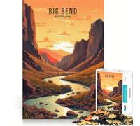 Rompecabezas de 1000 Piezas del Parque Nacional Big Bend Arte de Corte preciso Juego Creativo para ejercitar la Mente Juego fácil Exhibición de Arte navideña (50x75cm)
