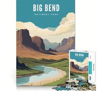 Rompecabezas de 1000 Piezas del Parque Nacional Big Bend,Juego cognitivo,Regalo,Momento Acogedor y Divertido,Escena navideña (38x52cm)