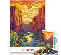 Rompecabezas de 1000 Piezas del Parque Nacional Big Bend,Juego de articulación precisa,Juego cognitivo,Juguete para el Tiempo Libre,Regalo Divertido de Navidad (38x52cm)