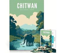 Rompecabezas de 1000 Piezas del Parque Nacional de Chitwan Corte Impecable Divertido Juego para Resolver Problemas Juego Gratuito Arte (50x75cm)