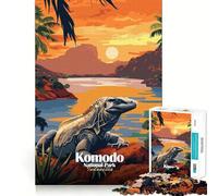 Rompecabezas de 1000 Piezas del Parque Nacional de Komodo,Indonesia Piezas de Corte Limpio Juguete Que desafía la Mente Momento de relajación Diversión Pieza de Arte navideña (38x26cm)