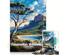 Rompecabezas de 1000 piezas del Parque Nacional de la Naturaleza Salvaje de Tasmania, Australia Decoración de corte preciso Juego mental Regalo ideal para relajarse y disfrutar en cumpleaños (38x52cm)