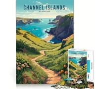 Rompecabezas de 1000 Piezas del Parque Nacional de Las Islas del Canal,diseño de Corte Exacto,Rompecabezas de lógica,Juego de Ocio,diversión,decoración navideña para la Pared (38x52cm)