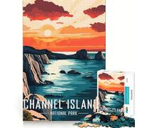 Rompecabezas de 1000 Piezas del Parque Nacional de Las Islas del Canal,Puesta de Sol,póster,Arte de Corte Exacto,Rompecabezas de lógica,Juego de Ocio,diversión,decoración navideña para la Pared