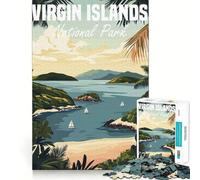 Rompecabezas de 1000 Piezas del Parque Nacional de Las Islas Vírgenes para Adolescentes Diversión Que estimula la Mente Ajuste Espacios Ocio cautivador para Disfrutar en casa (50x75cm)