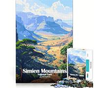 Rompecabezas de 1000 Piezas del Parque Nacional de Las Montañas Simien Etiopía Póster Corte preciso Divertido desafío Mental Juguete Juego para el Tiempo de Descanso Regalo de cumpleaños Arte