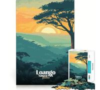 Rompecabezas de 1000 Piezas del Parque Nacional de Loango,Gabón Ilustración Impecable Diversión para Resolver Problemas Juego Gratuito Arte (50x75cm)