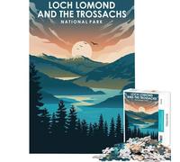 Rompecabezas de 1000 Piezas del Parque Nacional de Loch Lomond Juego práctico y adictivo para Cultivar la Paciencia Regalos artísticos para la decoración del hogar Tamaño 38x26cm