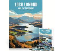 Rompecabezas de 1000 Piezas del Parque Nacional de Loch Lomond para Adolescentes Entrenamiento de Memoria,recreación Tranquila,Corte Impecable,Bonito Regalo (50x75cm)