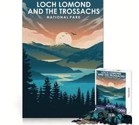 Rompecabezas de 1000 Piezas del Parque Nacional de Loch Lomond para Adolescentes Rompecabezas Intelectual,Divertido,Ligero,de Corte Fino, Navidad (38x52cm)