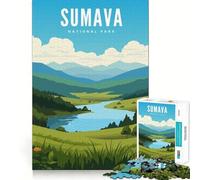 Rompecabezas de 1000 Piezas del Parque Nacional de Sumava, diseño de Bordes Finos, Ideal para ejercitar la Mente, Relajarse y Disfrutar de la Navidad Regalo artístico (38x26cm)