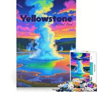 Rompecabezas de 1000 Piezas del Parque Nacional de Yellowstone con Paisaje Colorido Ideal para Decorar la Pared Un Reto para completar Fomenta el Amor en Pareja 50x75cm