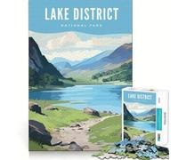 Rompecabezas de 1000 Piezas del Parque Nacional del Distrito de los Lagos Corte Impecable Divertido Juego para Resolver Problemas Juego Gratuito Arte (50x75cm)