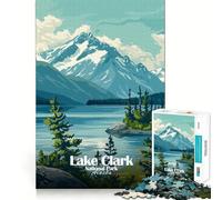 Rompecabezas de 1000 Piezas del Parque Nacional del Lago Clark,Alaska Encaja a la perfección Juguete artístico para desarrollar la Creatividad y el espíritu Creativo Tiempo de Descanso y diversión