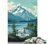 Rompecabezas de 1000 Piezas del Parque Nacional del Lago Clark, Alaska, para Adultos y Rompecabezas de Madera, Juego Educativo Familiar, 1000 Piezas (75 x 50 cm)