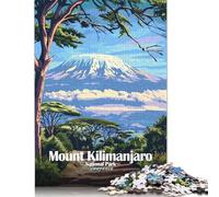 Rompecabezas de 1000 Piezas del Parque Nacional del Monte Kilimanjaro, Tanzania. Rompecabezas creativos de Papel Cuadrado para Adultos, 38 x 26 cm (1000 Piezas).