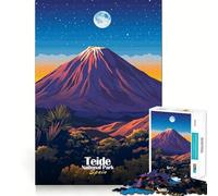 Rompecabezas de 1000 Piezas del Parque Nacional del Teide para Adolescentes Juguete Inteligente para Fortalecer los Lazos Familiares Corte Suave Lista de Deseos de Papá Noel 38x52cm