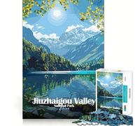 Rompecabezas de 1000 Piezas del Parque Nacional del Valle de Jiuzhaigou,China Ideal para Cortar,Decorar,Jugar,desarrollar Habilidades cognitivas,Regalo fácil para Jugar,Juego de cumpleaños (50x75cm)