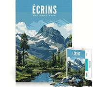 Rompecabezas de 1000 Piezas del Parque Nacional Ecrins,Juego artístico de Habilidad para Pensar,Tiempo de Descanso,diversión, (50x75cm)