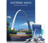 Rompecabezas de 1000 Piezas del Parque Nacional Gateway Arch para Adultos, Juguete Educativo Intelectual descompresor, Gran Regalo y Juguetes, 50x75cm