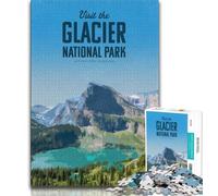Rompecabezas de 1000 Piezas del Parque Nacional Glaciar para Adolescentes Ayuda a ejercitar el Cerebro Juguetes adictivos para Cultivar la Paciencia Juego de desafío único 75x50cm