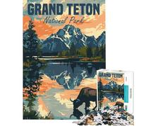 Rompecabezas de 1000 Piezas del Parque Nacional Grand Teton Un desafío Educativo y desafiante para Toda la Familia Apto para Mayores de 14 años (50x75cm)