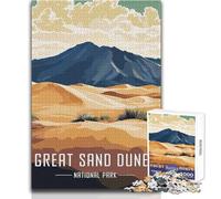 Rompecabezas de 1000 Piezas del Parque Nacional Great Sand Dunes, Ideal para el Desarrollo cognitivo, celebración, tamaño 38x26cm