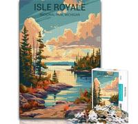 Rompecabezas de 1000 Piezas del Parque Nacional Isle Royale para Adultos y Adolescentes, Juguete Educativo Intelectual descompresor, Regalo de Amigo Secreto, 38x26cm