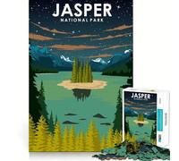 Rompecabezas de 1000 Piezas del Parque Nacional Jasper,Escena Nocturna,Corte preciso,Arte,diversión cognitiva,Juego,Tiempo Libre,Arte navideño (50x75cm)