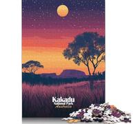 Rompecabezas de 1000 Piezas del Parque Nacional Kakadu al Atardecer para Adultos, Rompecabezas de Madera, Juegos educativos para niños, 1000 Piezas (75 x 50 cm)