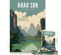 Rompecabezas de 1000 Piezas del Parque Nacional Khao Sok para Adolescentes ejercita la Mente,es Tranquilo,Divertido y con un Sistema de Encaje Firme, (38x52cm)