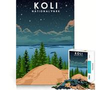 Rompecabezas de 1000 Piezas del Parque Nacional Koli,Juego Nocturno de Corte sin Costuras,Actividad Mental Inteligente,Juego Tranquilo,Divertido,Regalo de cumpleaños,pasatiempo (38x52cm)
