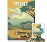 Rompecabezas de 1000 Piezas del Parque Nacional Kruger Juego de Ajuste preciso,Entrenamiento de concentración,diversión,Tiempo de Juego Relajante, Ocio (50x75cm)