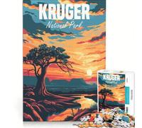 Rompecabezas de 1000 Piezas del Parque Nacional Kruger, Juego de ingenio, para Relajarse intelectualmente, Regalo de cumpleaños, Regalos 38x52cm