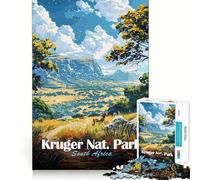 Rompecabezas de 1000 Piezas del Parque Nacional Kruger,Sudáfrica Corte Impecable Divertido Juego para Resolver Problemas Juego Gratuito Arte (38x26cm)